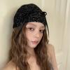 Hollow Sequin Knitted Hat Vintage Woven Cap Retro Beanie Hat  Autumn