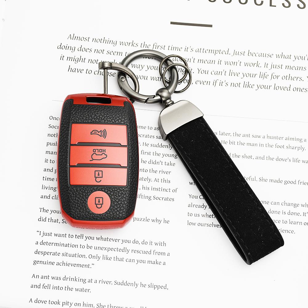 4 Buttons Tpu Leather Car Key Case Cover For Kia Sportage Cerato Optima K3 K5 Sorento Niro Lx Ex Niro S Touring Accessories
