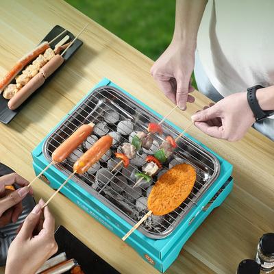 Disposable Grill, Portable Charcoal Grill Barbecue, Grilling Kit for Indoor Outdoor Cooking Grill Set for BBQ Picnic Camping