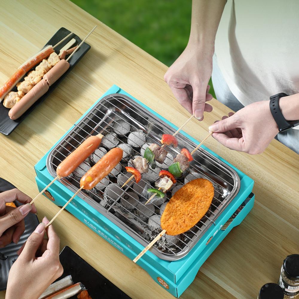 Disposable Grill, Portable Charcoal Grill Barbecue, Grilling Kit for Indoor Outdoor cooking Grill Set for BBQ Picnic Camping