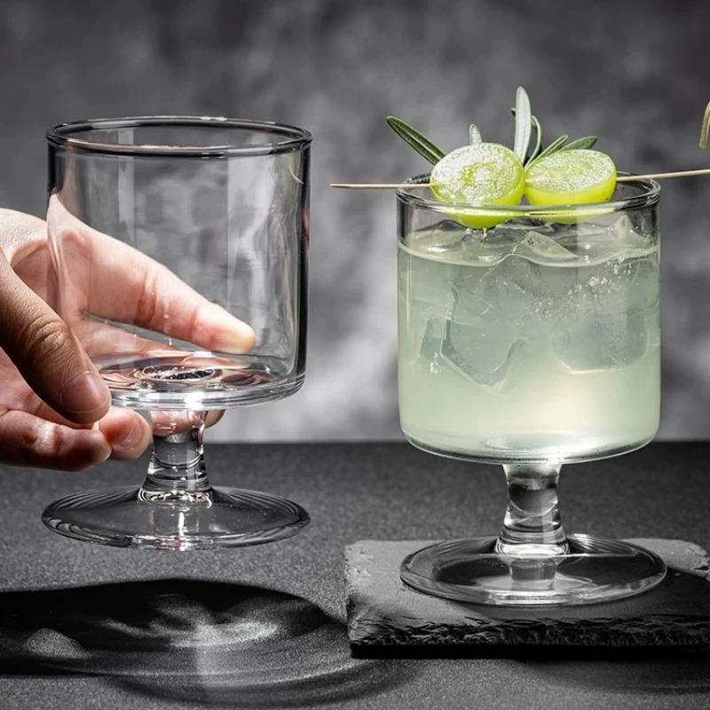 Straight Glass Goblet, Creative Cocktail Glasses Cups,Thin Juice Glasses Cup, Transparent Champagne Cold Drink Glass Cup