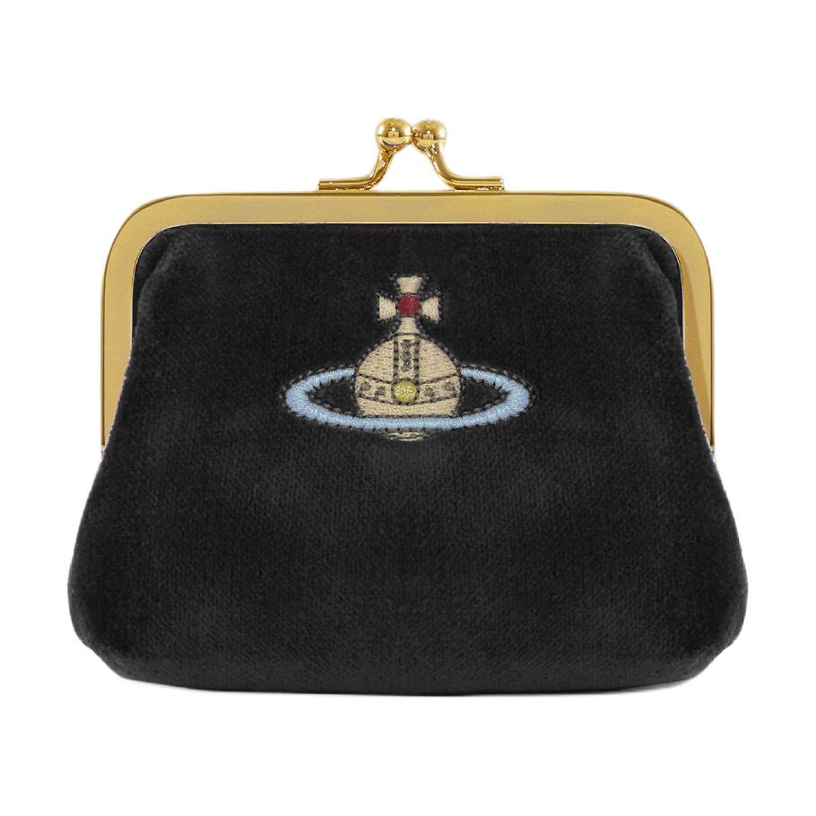 Vivienne Westwood Frame Planet Pattern Snap Wallet Women wallet Black Multicolor 56010006WW00ZLBLACK Basic Set (Bag)