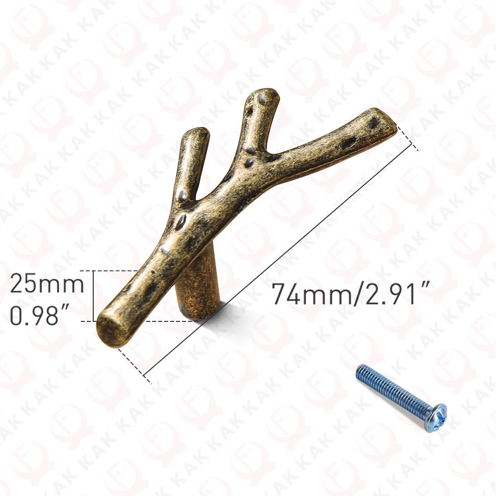 KAK Fashion Tree Branch Furniture Handle 96mm 128mm Black Silver Bronze Kitchen Cabinet Handles Drawer Knobs Door Pulls Hardware