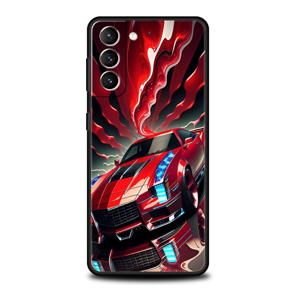Cool Sports Car Phone Case For Samsung Galaxy S26 Ultra S25 Plus S24 FE S23 S22 5G S21 S20 Cover Black Soft