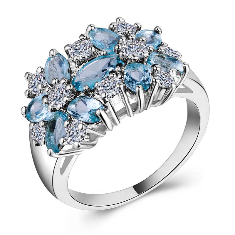 

Модное женское кольцо с цирконом в европейско-американском стиле Size 9