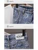 2024 Men's Trendy Loose Straight Denim Shorts: Mid-Length Youth Breeches