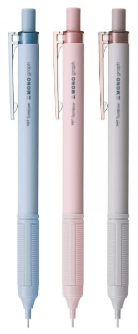 Tombow Pencil Mechanical Pencil MONO Graph Light Grayish Grayish Grayish Brown 1 Each Set 0.5mm DPA-122 Blue, Pink, 3-piece