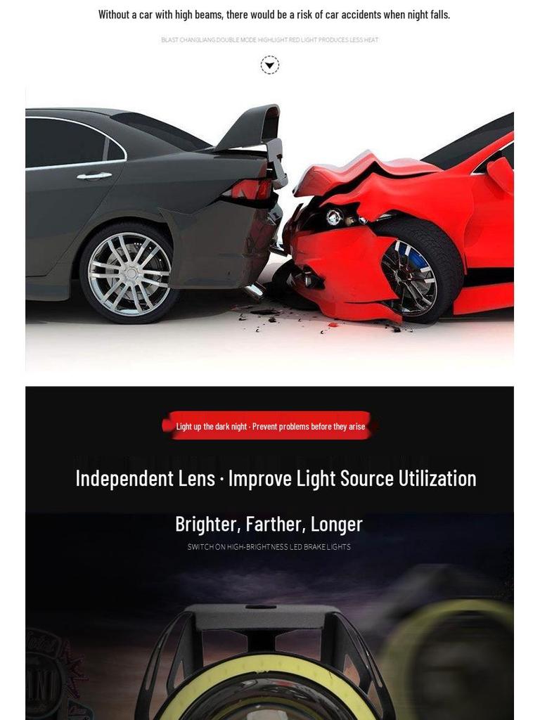 Super Bright U5 Motorcycle LED Flashing Spotlight Laser Cannon Headlight Transformer