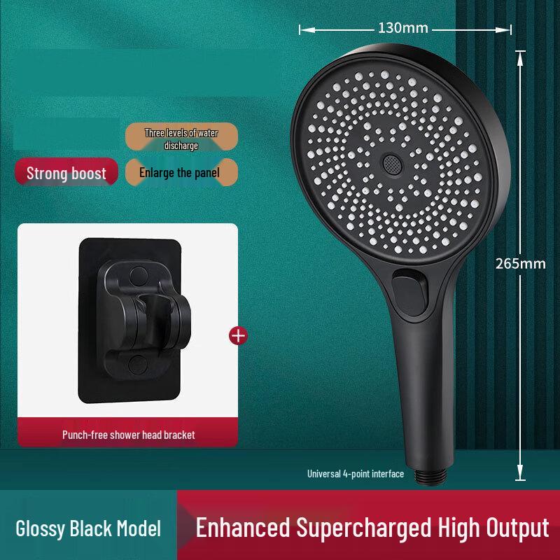 

Shengbei Black 3-Mode Pressurized Faucet Shower Head Set