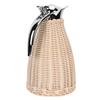 Handwoven Stainless Steel Thermal Coffee   Woven Rattan Body 1.5L 3 Walled Insulated Jug Pitcher 12 Hour Heat 24 Hour Cold Retention
