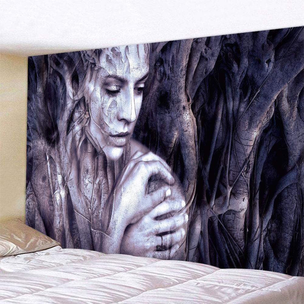 Escena Psicodélica Decoración del Hogar Impresión Tapiz de Gran Tamaño Hippie Bohemio Decoración Fondo de Pared Manta para Sofá