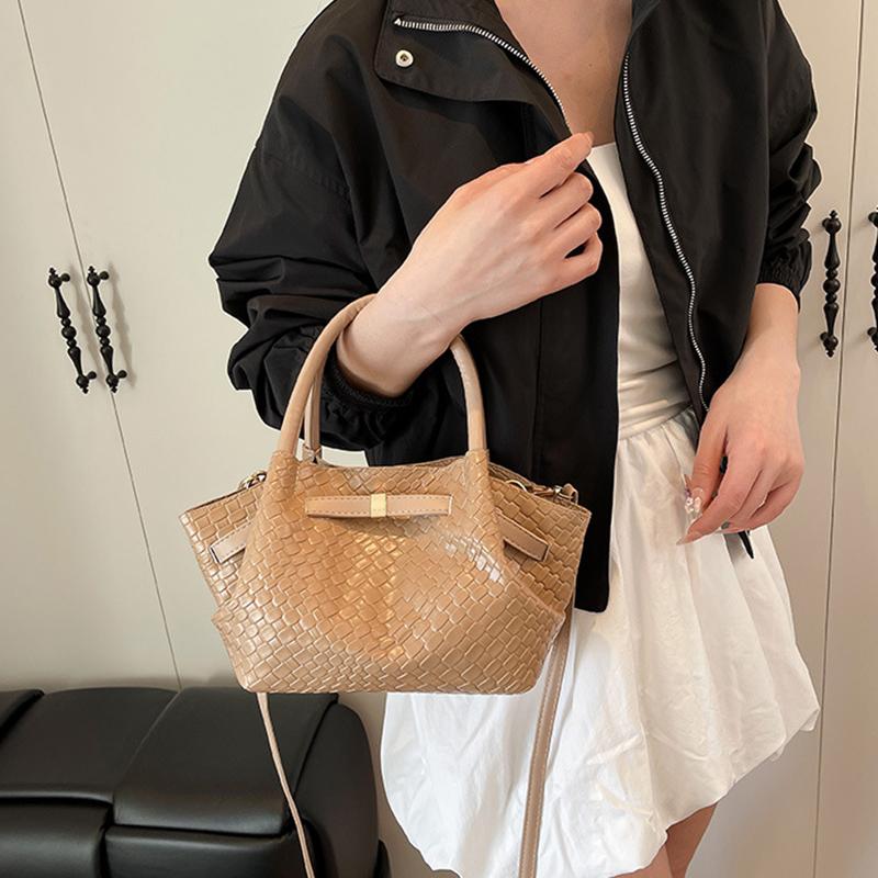 New Woven Bucket Bag Women Minimalist Versatile Shoulder Crossbody High-end Handheld Purse CLE