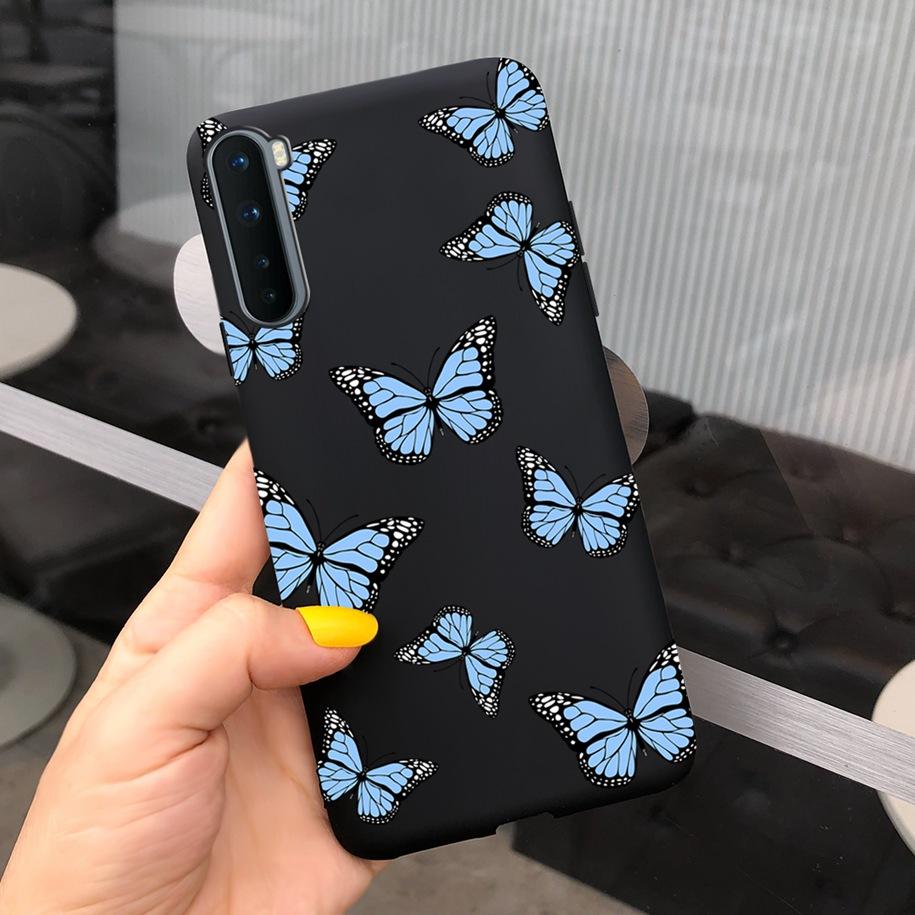 For Phone Case OnePlus Nord Cover Soft Silicone Leopard Flower Butterfly Painted Candy TPU Case For One Plus Nord 1 + Nord Coque