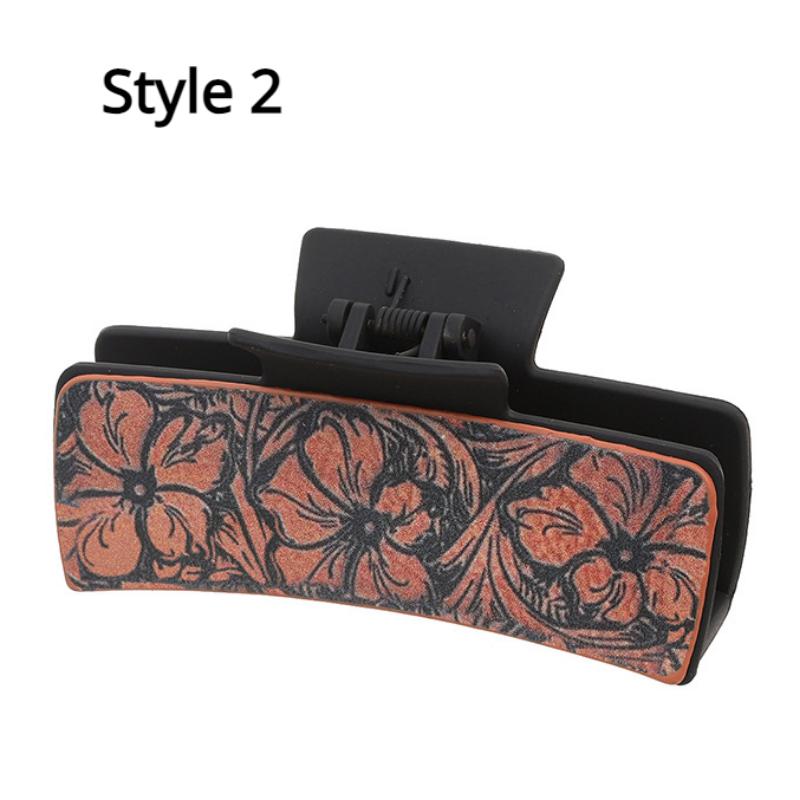 

Женская кожаная заколка с принтом, аксессуары для волос, женская повседневная заколка в стиле ретро в стиле акулы, заколка для волос, головной убор Style 2