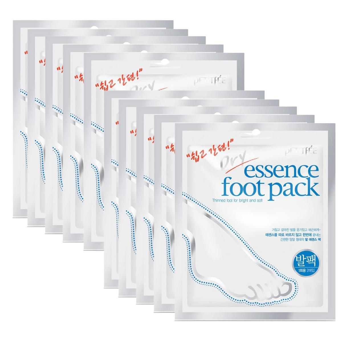 PETITFEE Dry Essence Foot Pack Non-Sticky & Non-Irritating Hydration 10 Packs (20 Masks)