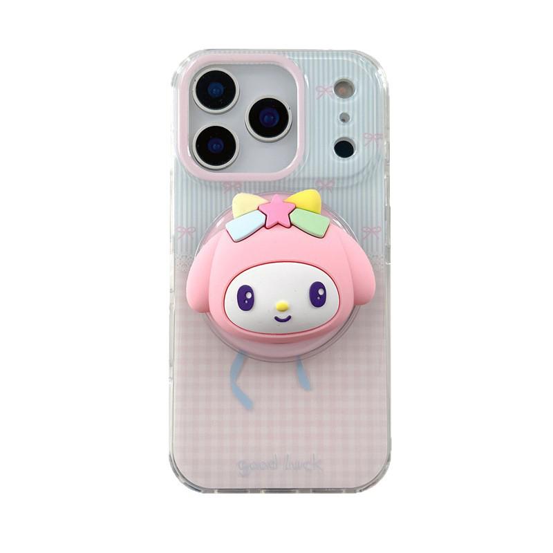 Sanrio Cartoon Magnetic Stand iPhone Case for 17/16/Pro Max/15/14 - Girly Design