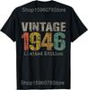 Est 1946 Limited Edition 80. Geburtstag Vintage 80 Jahre Altes T-Shirt Humor Streetwear T-Shirt Kurzarm Unisex Lockere Kleidung