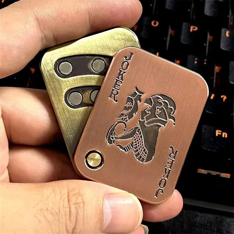Metal Push Card Fidget Slider Poker Magnetic Haptic Coin Anxiety Adhd Stress Relief Toys Cool Edc Gadgets For Men Adults Gifts
