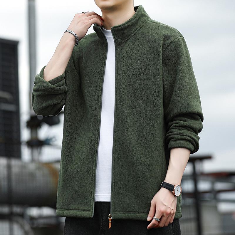 Мужская флисовая куртка мужской свитшот со стойкой однотонный кардиган однотонная повседневная куртка с двумя открытыми сторонами куртка-подкладка 3XL 3540₽