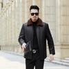 Autumn and winter new men's genuine leather jacket with fur integrated removable liner, velvet and thickened fur collar daddy outfit