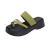 New summer outer wear thick-soled fashionable small height-increasing toe slippers