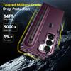 KEYSION with Touch Pen Case for Samsung Galaxy Z Fold 6 5 5G Hard PC Kickstand Phone Cover With Tempered Glass Screen Protector