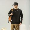 Autumn Black Crew Neck Sweater Men'S Loose Large Size Alphabet Top Youth Casual Long Sleeve Trend