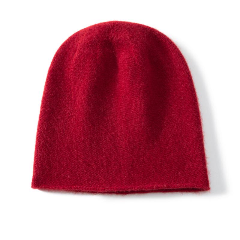Women's 100% Pure Cashmere Knit Hat - Fashionable, Warm, Versatile, with Ear Protection for Autumn and Winter.