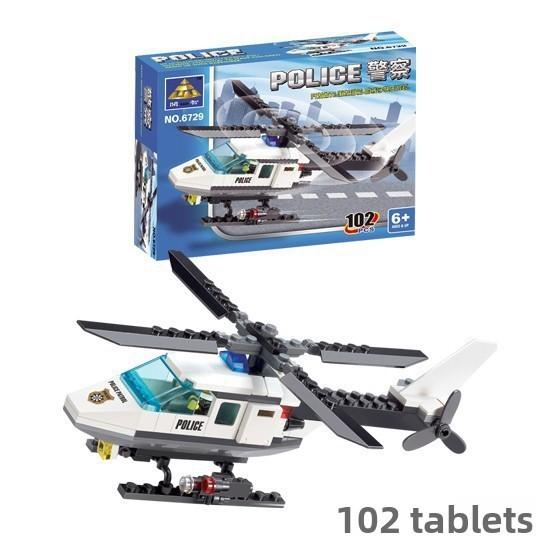 Series Police City Helicopter Toy Building Blocks For Children Play Educational