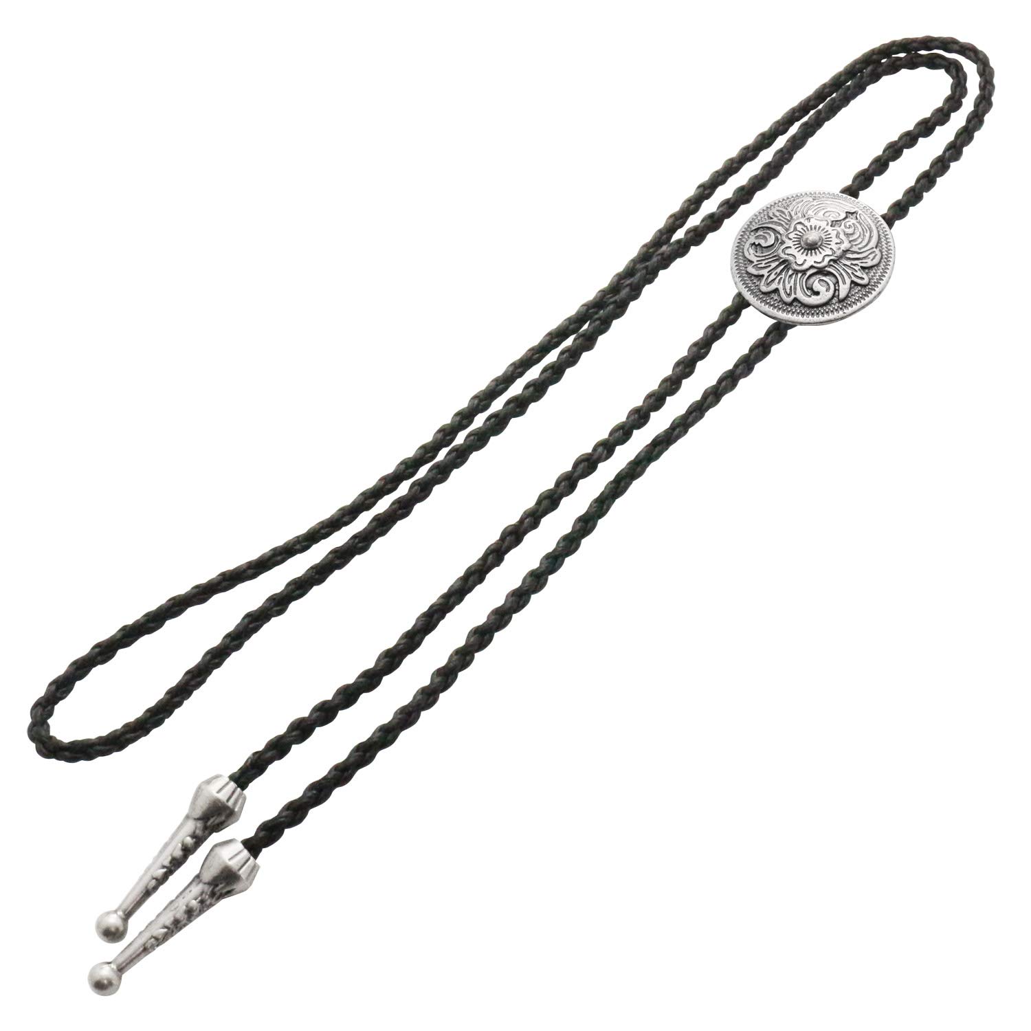 

Серебряный цветок с эмблемой-петлей и галстуком-ожерельем Полярный галстук Галстук-поло Галстук-боло prt0216 [Bowties.jp]