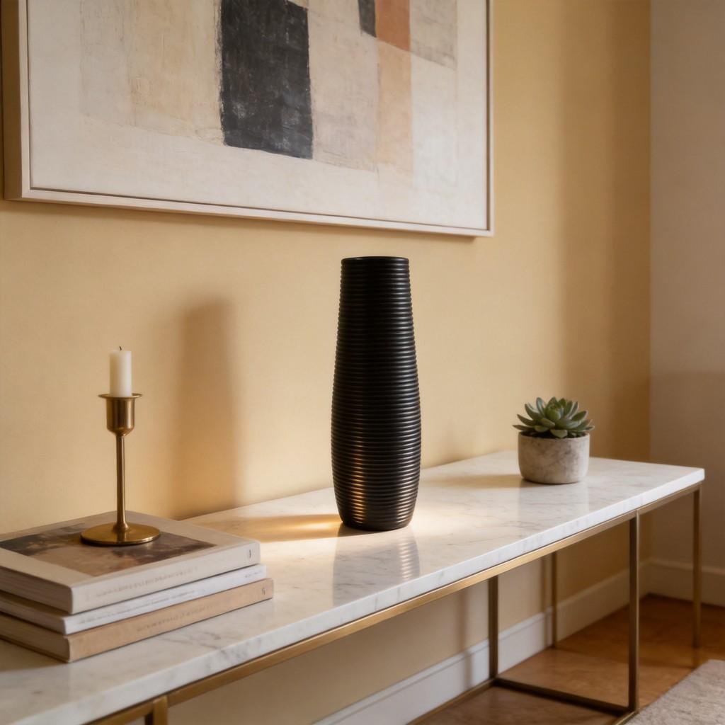 Europäischer Stil Kunststoff-Blumenvasen mit verdicktem Keramik-Look für die Innendekoration
