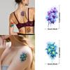 9pcs Temporary Tattoo Watercolor Floral Arrangements Blue Flowers Roses For Shoulders Chest Ladies