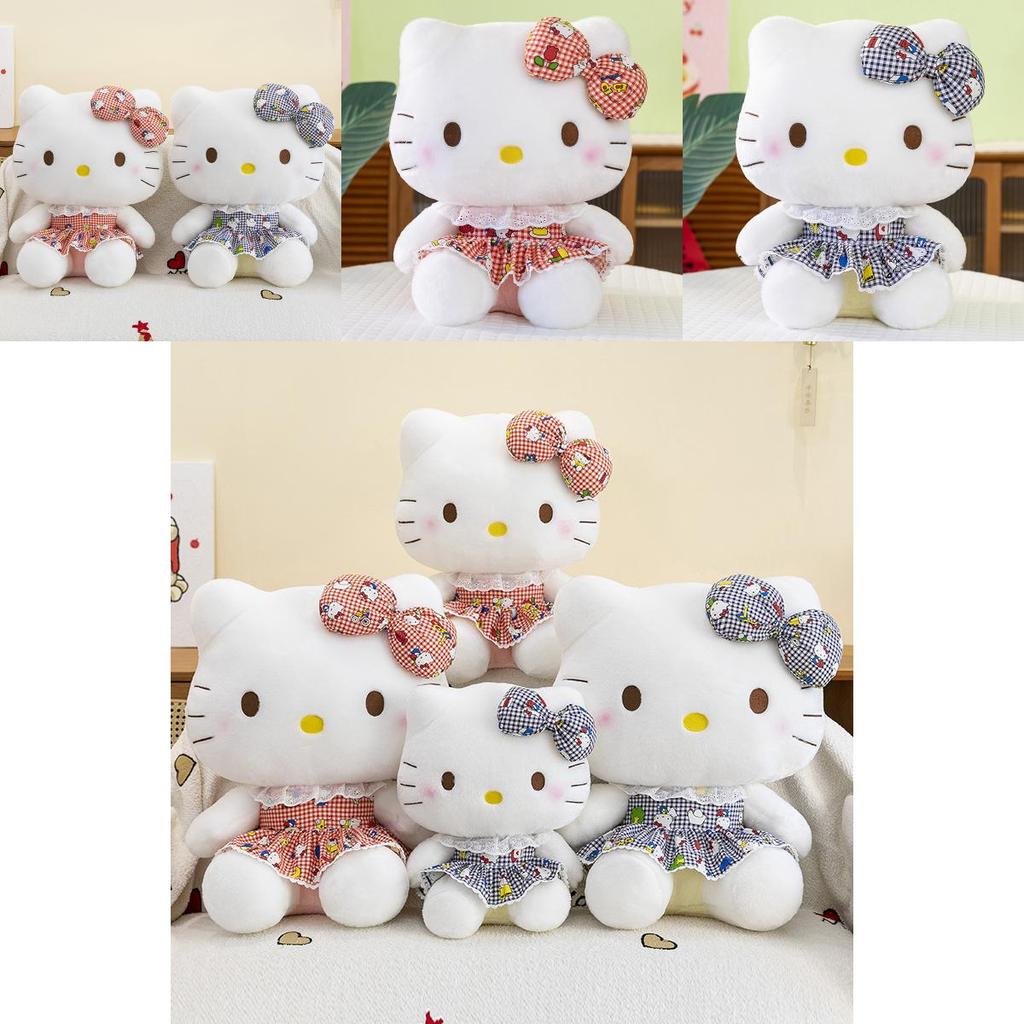 Adorable Kt Cat Plush Toy Soft Hello Kitty Doll Cute Bow Design For Collectors