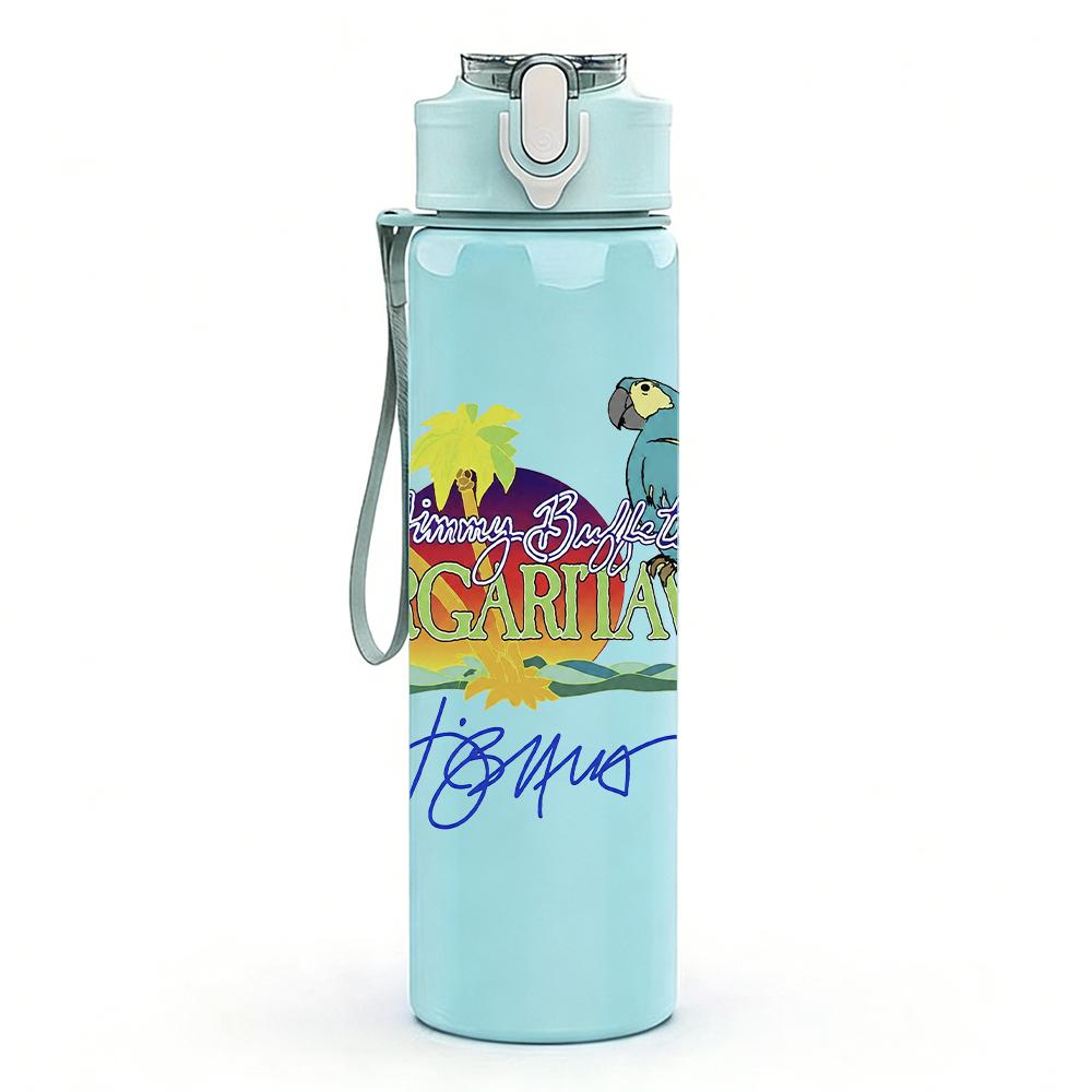 1PC Colorful Tropical Bird Floral Retro Print 750ml Portable Sports Water Bottle Leakproof Gym Outdoor Travel Drink Cup