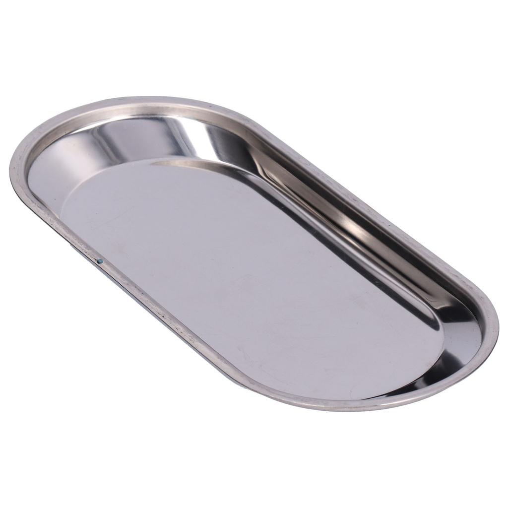 Small Plate Oval Thickened Stainless Steel MultiPurpose Storage Tray for Home Bathroom(S )