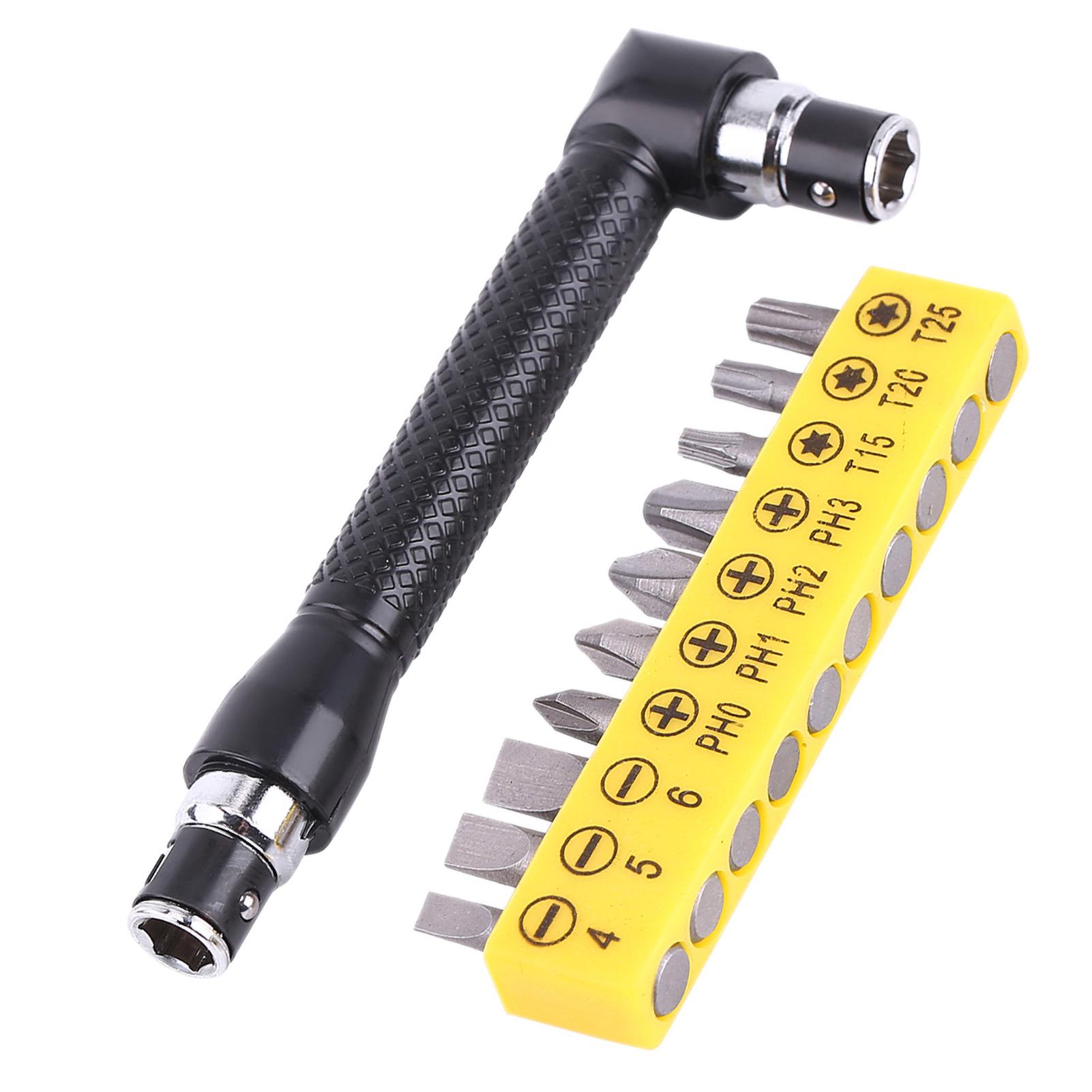 

1PC Socket Wrench L Shape 1/4 Inch Hex Socket Wrench Double Head with Various Screwdriver Bits Hand Tool