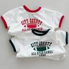 Korean Style Kids' Round Neck Short Sleeve Letter T-Shirt with Rugby Pattern - Unisex Summer Fashion