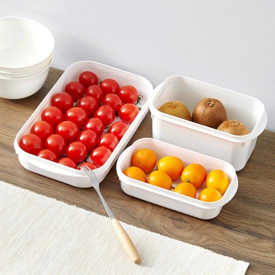Stackable Rectangular Food Grade Plastic Storage Containers with Lids for Fresh-Keeping