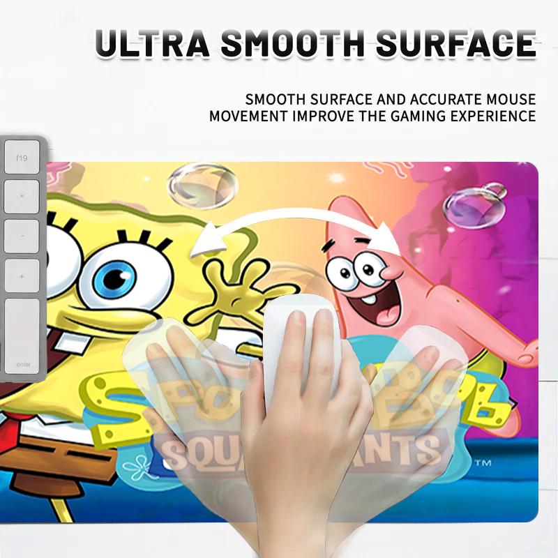1Pc Spongebob'S Underwater Adventure Gaming Mouse Pad Keyboard Desk Mat Non-slip Rubber Lock Edge Waterproof Computer Mousepad for Office Home Decor Y