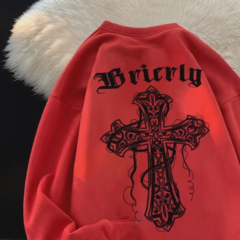 Herren Trendiger Hongkong-Stil Langarm-Innenpullover - Plus Samt, Kapuzenlos, Frühling/Herbst/Winter