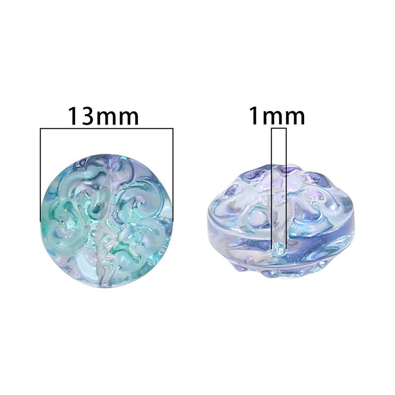 Transparent Two-Color Meander Glass Beads for DIY Bracelet Making