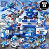 TOYLINX 679PCS Police Building Blocks 8-in-3 Transformable Toy 51 Shape Changes Robot Vehicle Aircraft Kids Construction Bricks
