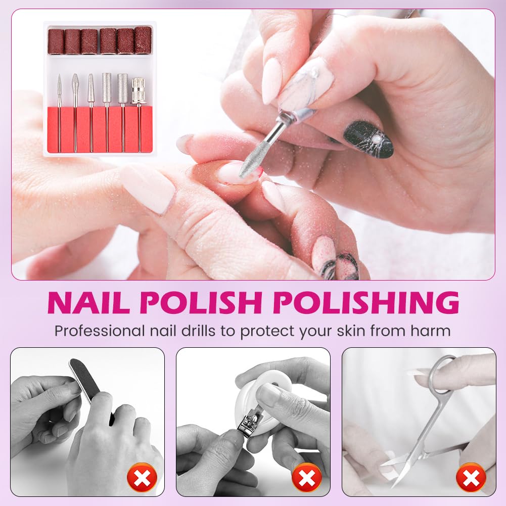 Nail Drill Bits Set of 2, Professional Nail Art Tools Set, Mini Sanding Bands for Manicure Salon, Drill Bits, Sanding Bands for Salons (COLOR:12 Pcs)