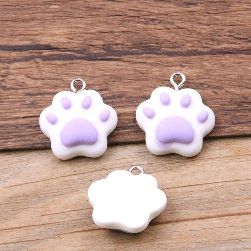 10pcs Resin Colorful Cat Claw Beads Cartoon Cat Claw Resin Pendant Bead Bracelet