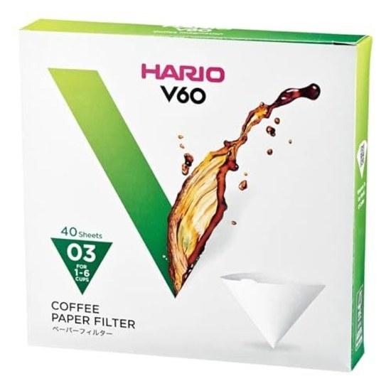 Hario V60 Paper Filter 03W 1-6 Cups 40 Sheets VCF-03-40W