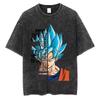 Japanese Anime Anime Seven Dragon Ball Wash Used Men's and Women's Printed T-shirts Dopamine Popular Summer Cotton T-shirts