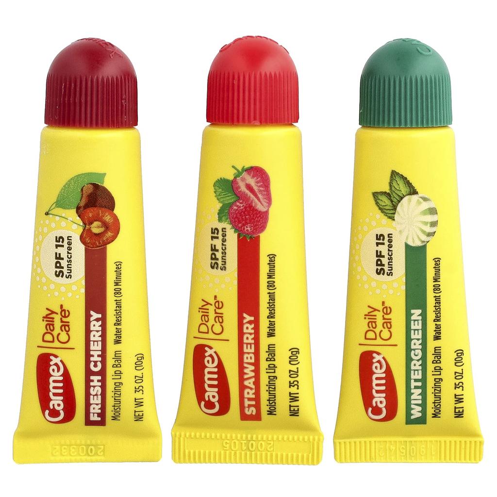 Carmex Daily Care®, Moisturizing Lip Balm, Variety, SPF 15, 3 Pack, 10g (0.35oz) Each