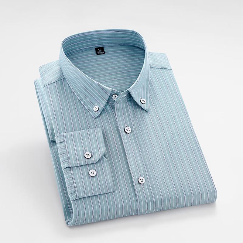 ROMON Men s Striped Slim Fit Business Long Sleeve Shirt 48