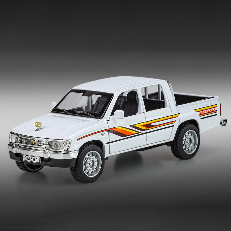 Miniatures 1/32 Toyota Hilux Off Road Pickup Truck Alloy Diecast Model Sound & Light Pull Back Toy Birthday Present for Children