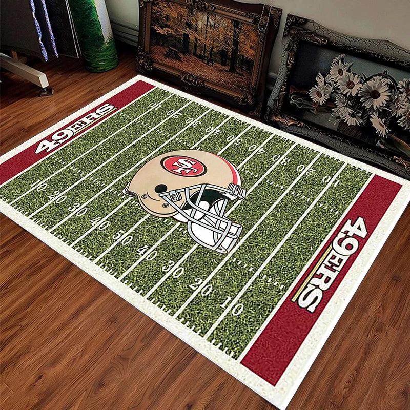 American Football Field Print Area Rugs for Bedroom Bedside Floor Mat Outdoor Rugby Sport Carpet Balcony Hallway Decor Mat